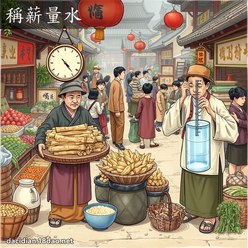稱薪量水 - 國語大辭典配圖
