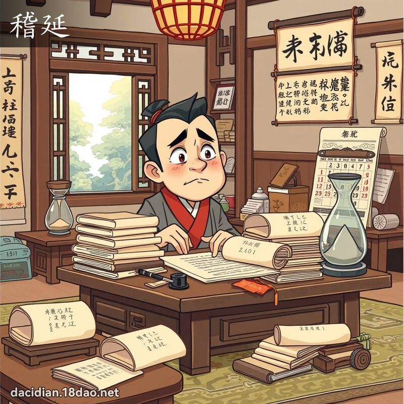 稽延 - 國語大辭典配圖