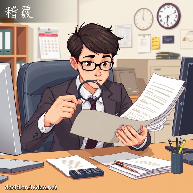 稽覈 - 国语大辞典配图