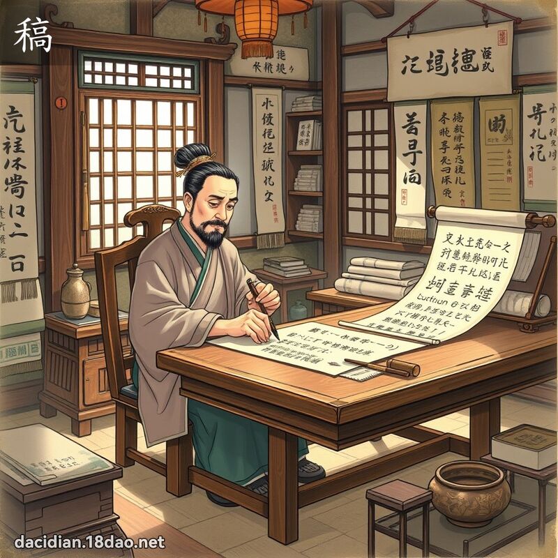 稿 - 國語大辭典配圖