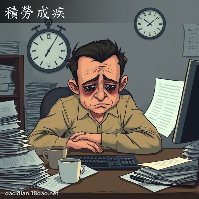 積勞成疾 - 國語大辭典配圖
