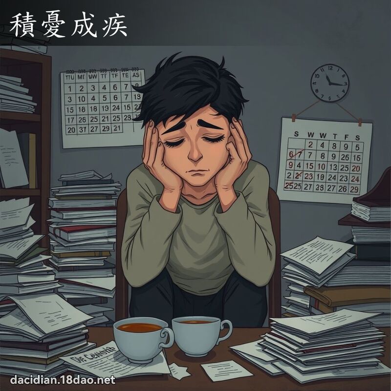 積憂成疾 - 國語大辭典配圖
