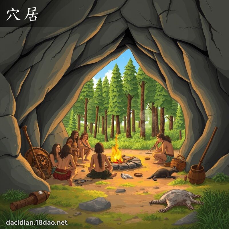 穴居 - 國語大辭典配圖