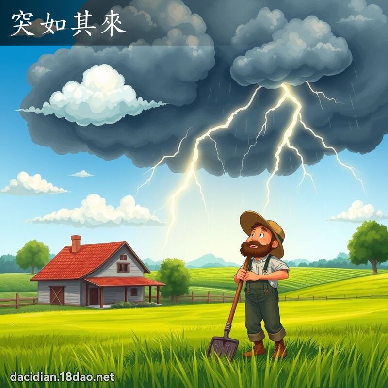 突如其来 - 国语大辞典配图