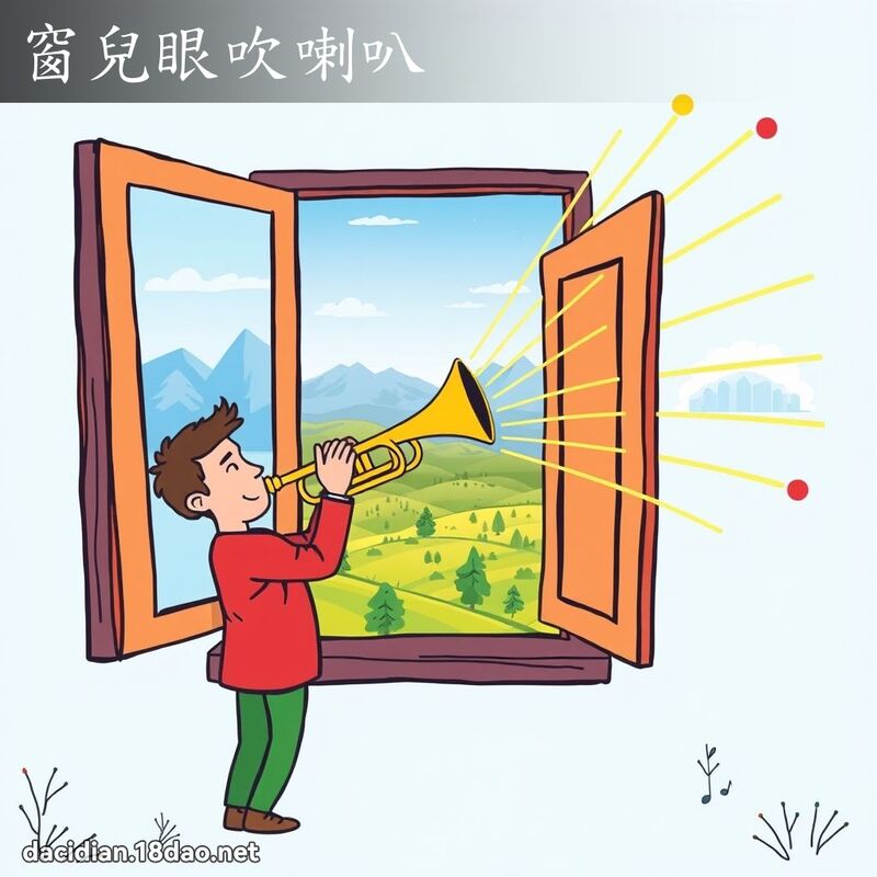 窗兒眼吹喇叭 - 國語大辭典配圖