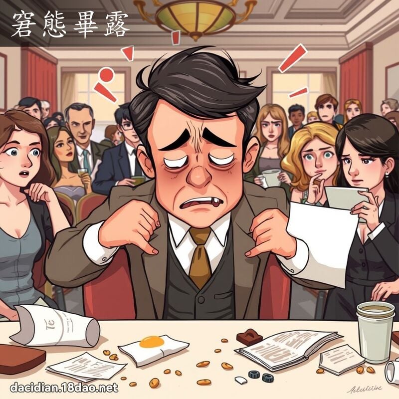 窘態畢露 - 國語大辭典配圖