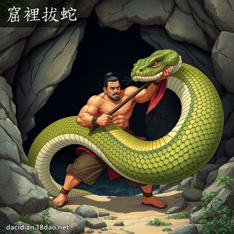 窟里拔蛇 - 国语大辞典配图