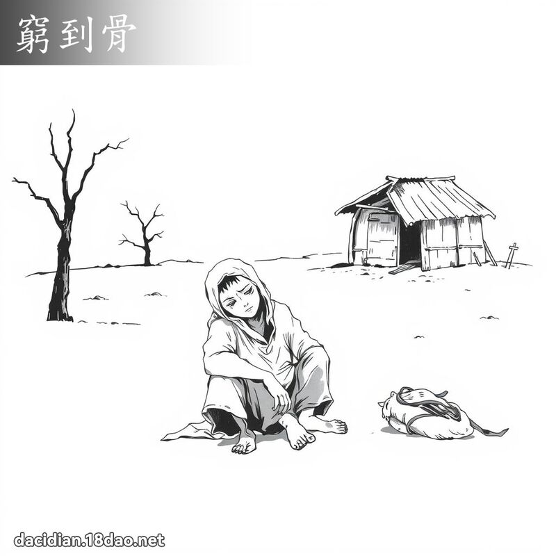 窮到骨 - 國語大辭典配圖