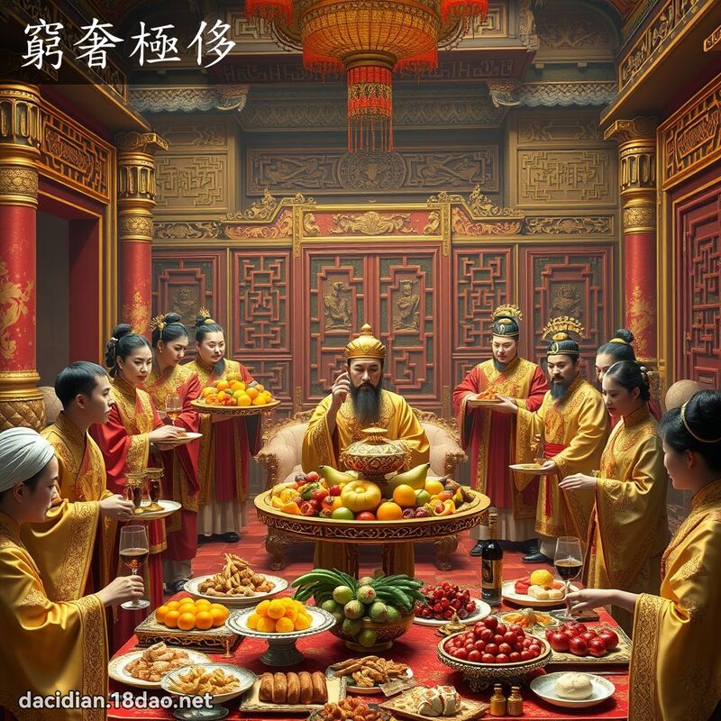 窮奢極侈 - 國語大辭典配圖