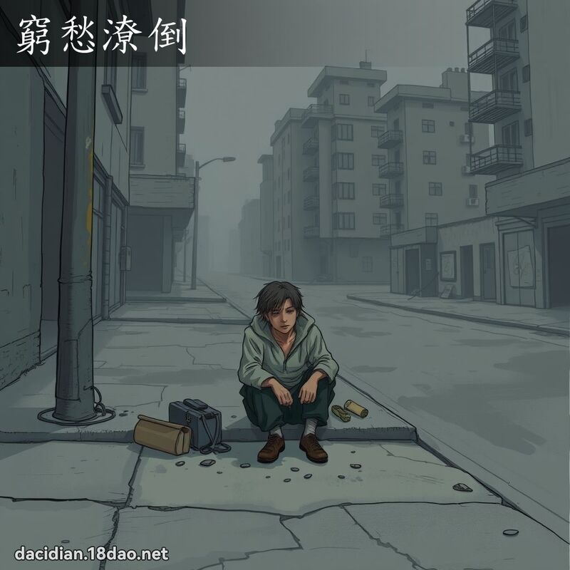 窮愁潦倒 - 國語大辭典配圖