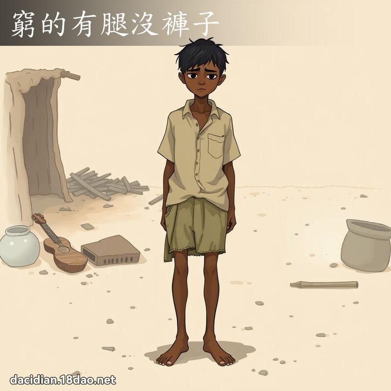 穷的有腿没裤子 - 国语大辞典配图