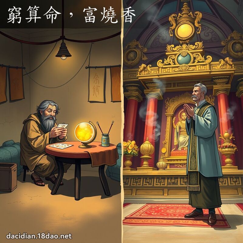 窮算命，富燒香 - 國語大辭典配圖