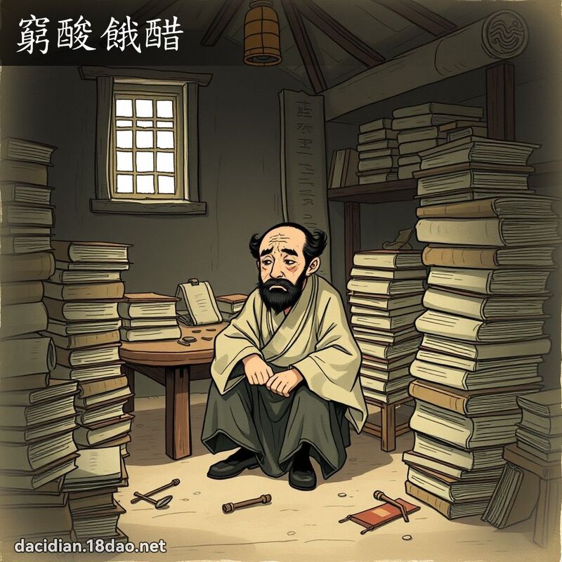 窮酸餓醋 - 國語大辭典配圖