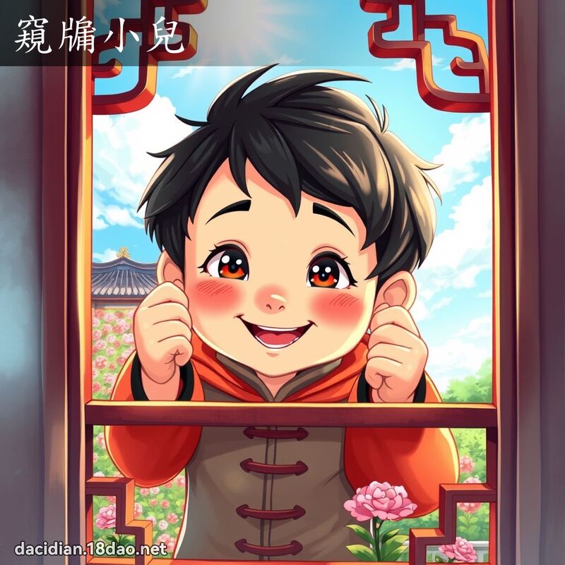 窥牖小儿 - 国语大辞典配图