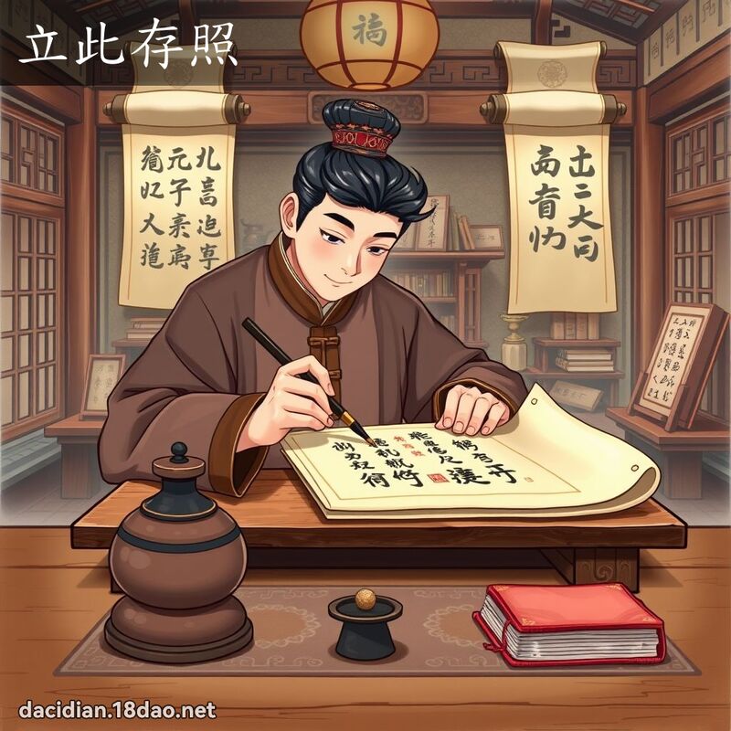 立此存照 - 国语大辞典配图