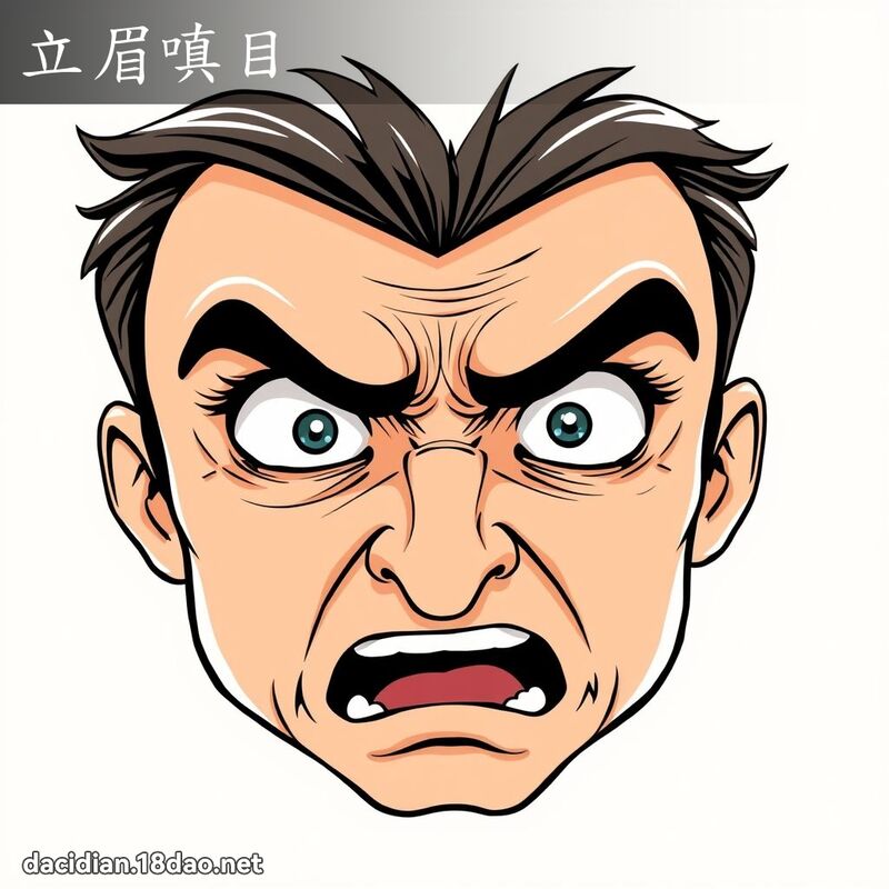 立眉嗔目 - 国语大辞典配图