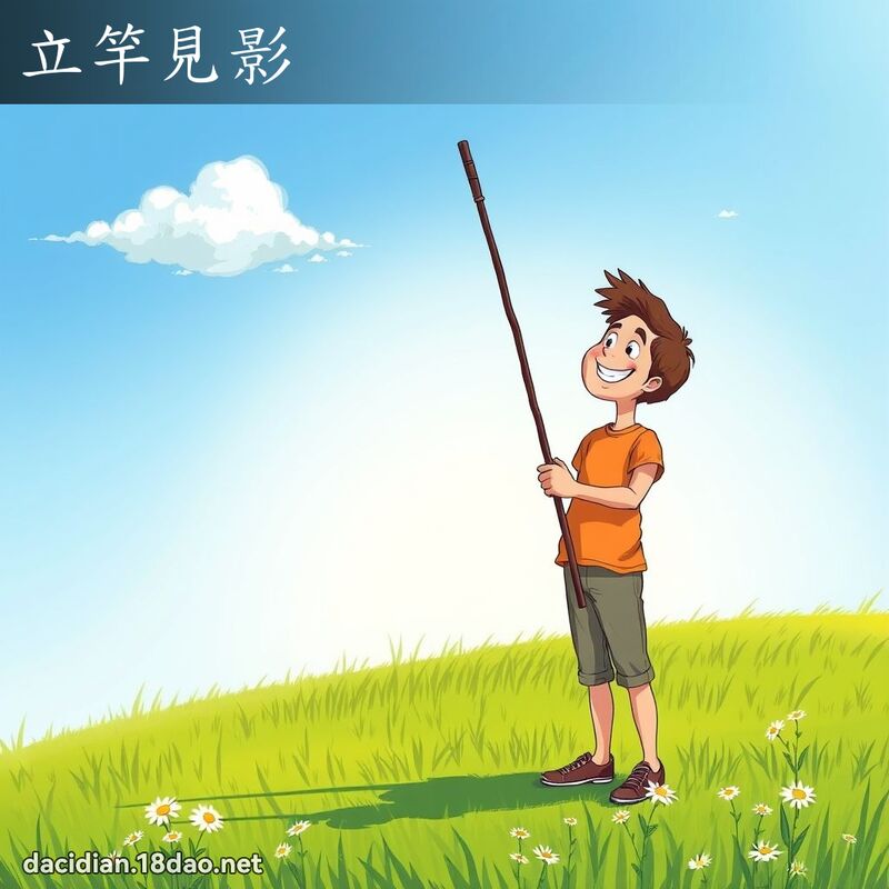 立竿見影 - 國語大辭典配圖