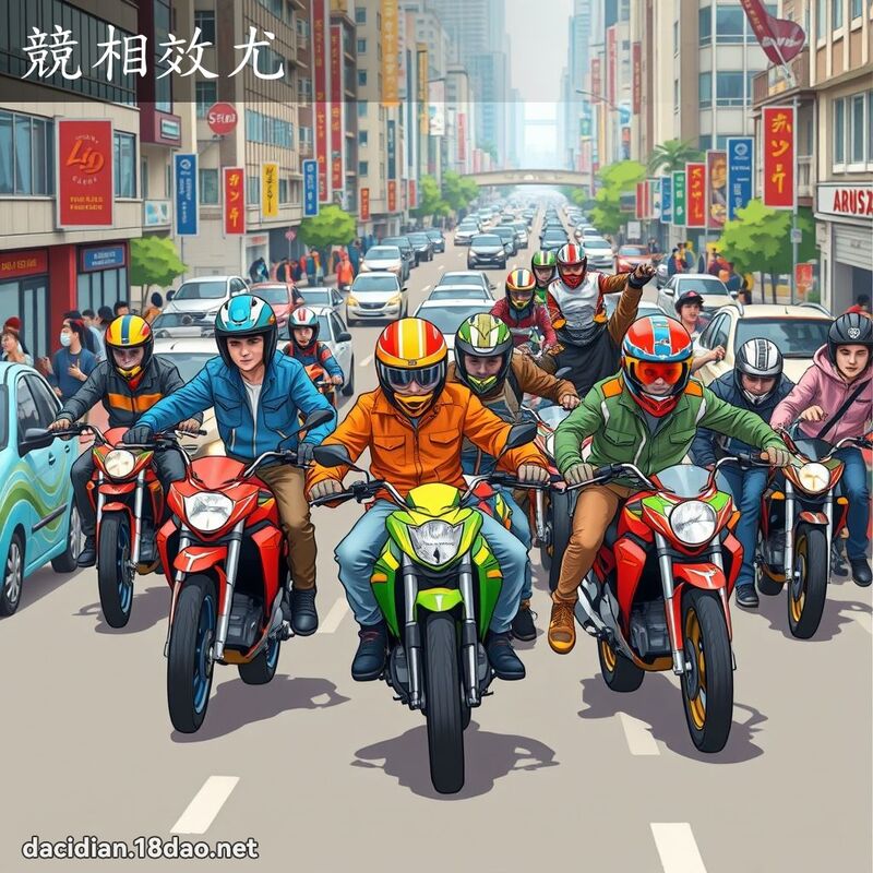竞相效尤 - 国语大辞典配图
