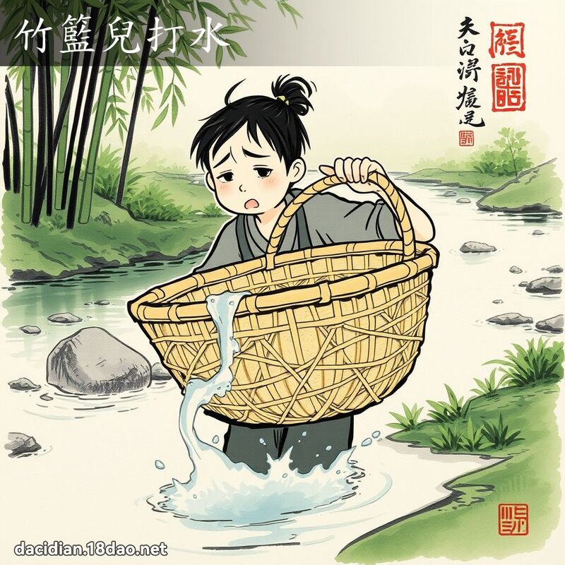 竹籃兒打水 - 國語大辭典配圖