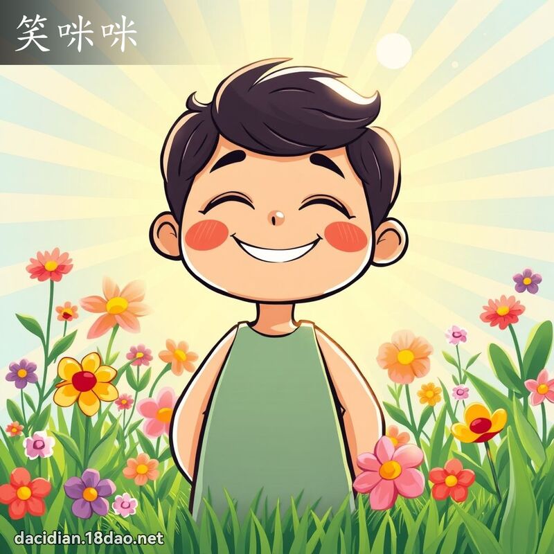 笑咪咪 - 國語大辭典配圖