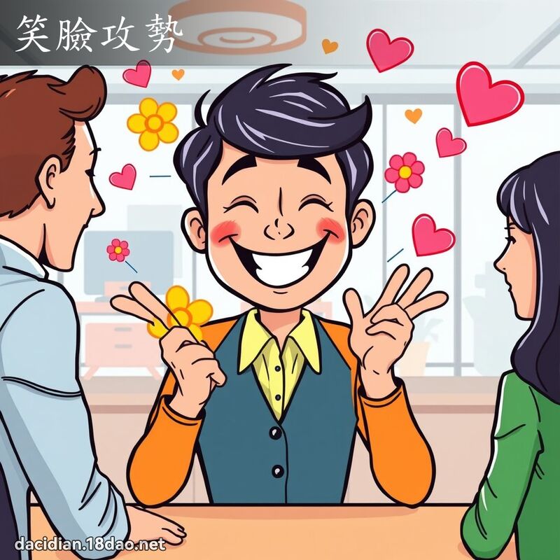 笑脸攻势 - 国语大辞典配图
