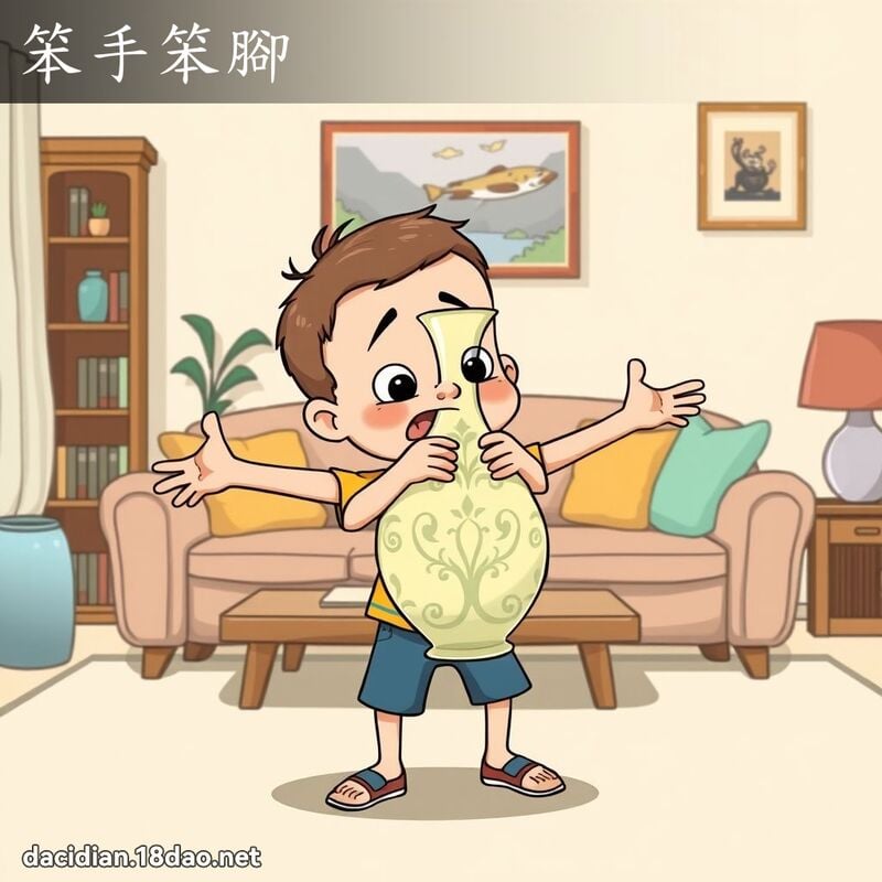 笨手笨脚 - 国语大辞典配图