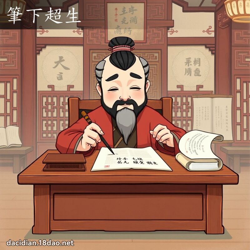 筆下超生 - 國語大辭典配圖