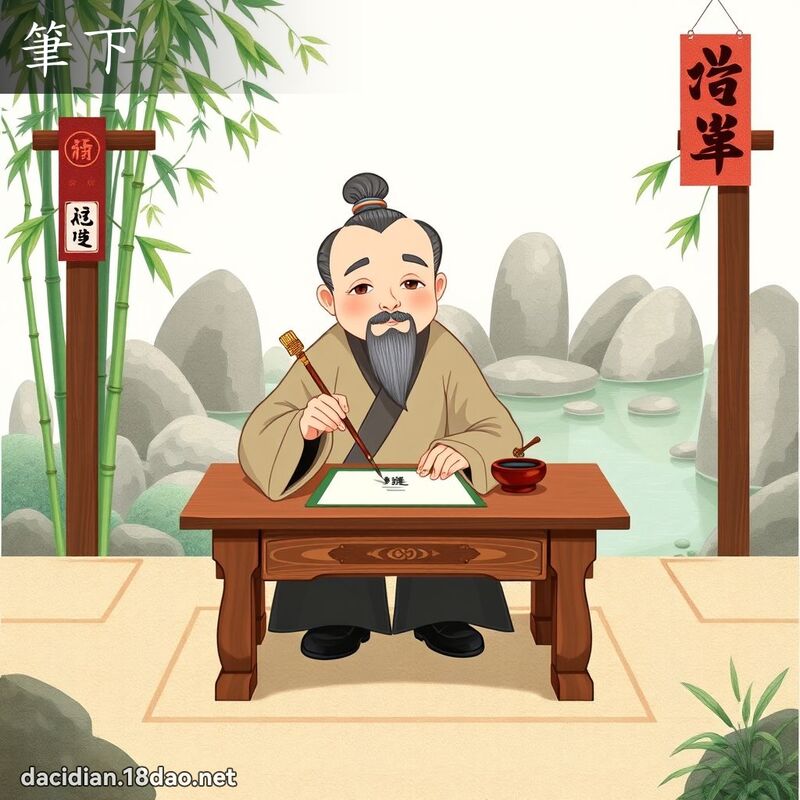 筆下 - 國語大辭典配圖