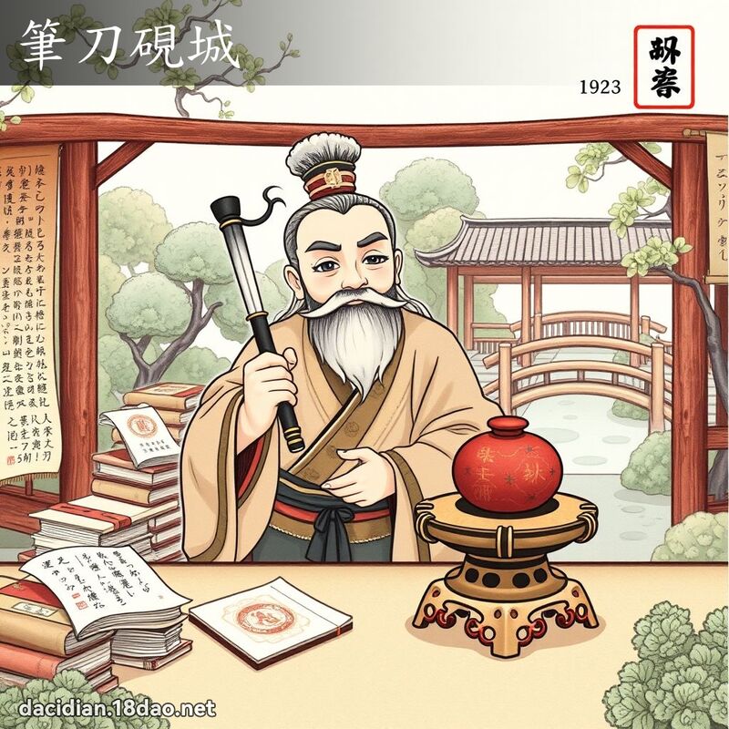 筆刀硯城 - 國語大辭典配圖