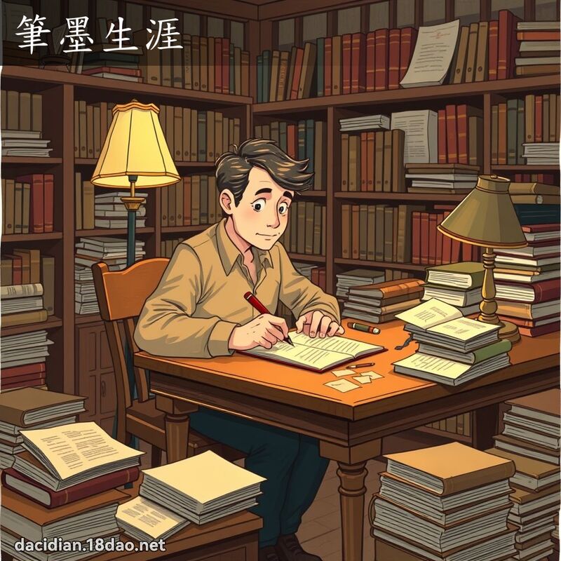 筆墨生涯 - 國語大辭典配圖