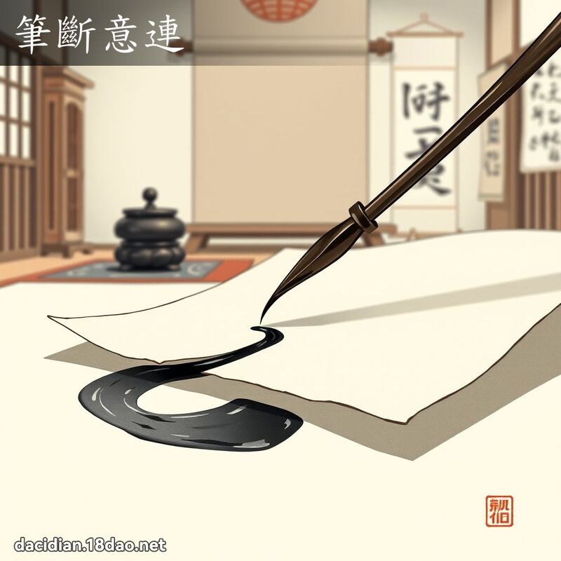 筆斷意連 - 國語大辭典配圖