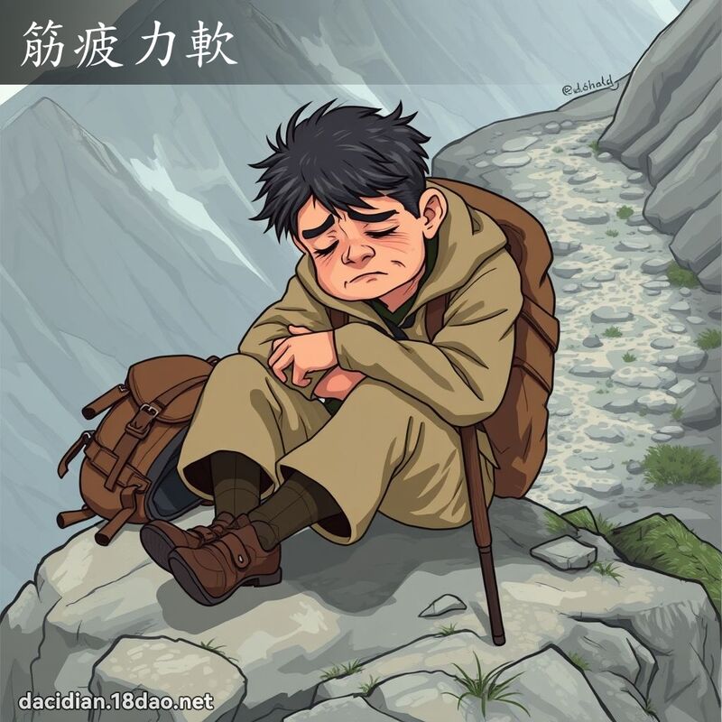 筋疲力软 - 国语大辞典配图