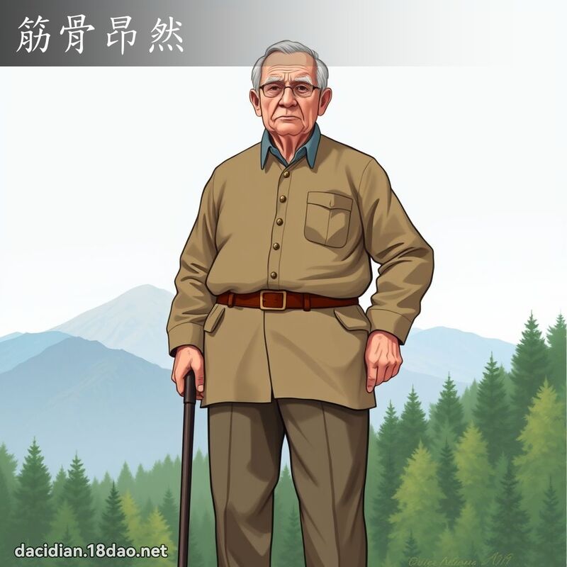 筋骨昂然 - 國語大辭典配圖