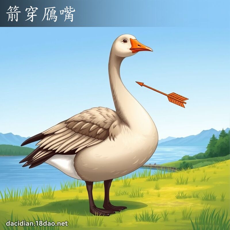 箭穿鴈嘴 - 国语大辞典配图