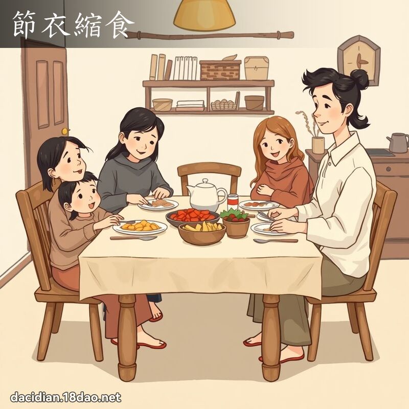 节衣缩食 - 国语大辞典配图