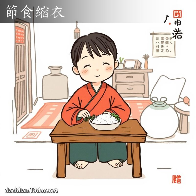 节食缩衣 - 国语大辞典配图