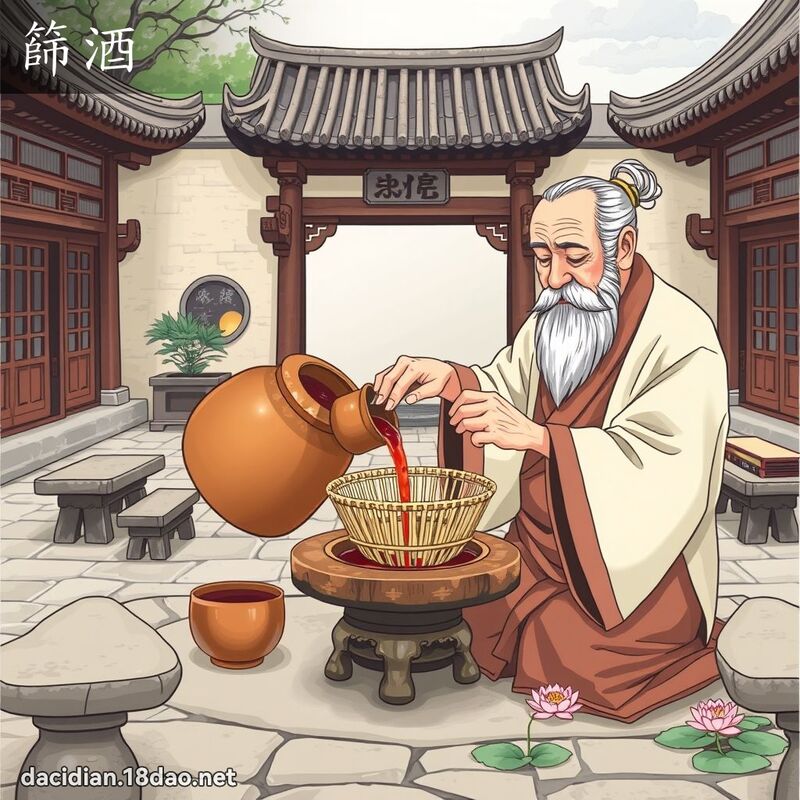 篩酒 - 國語大辭典配圖
