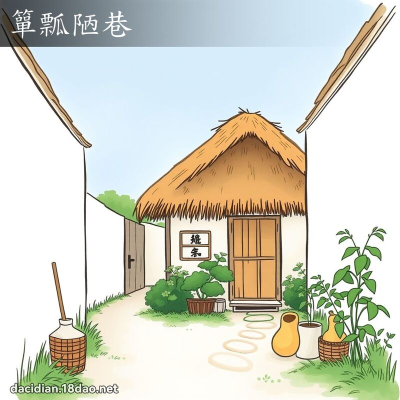 簞瓢陋巷 - 國語大辭典配圖