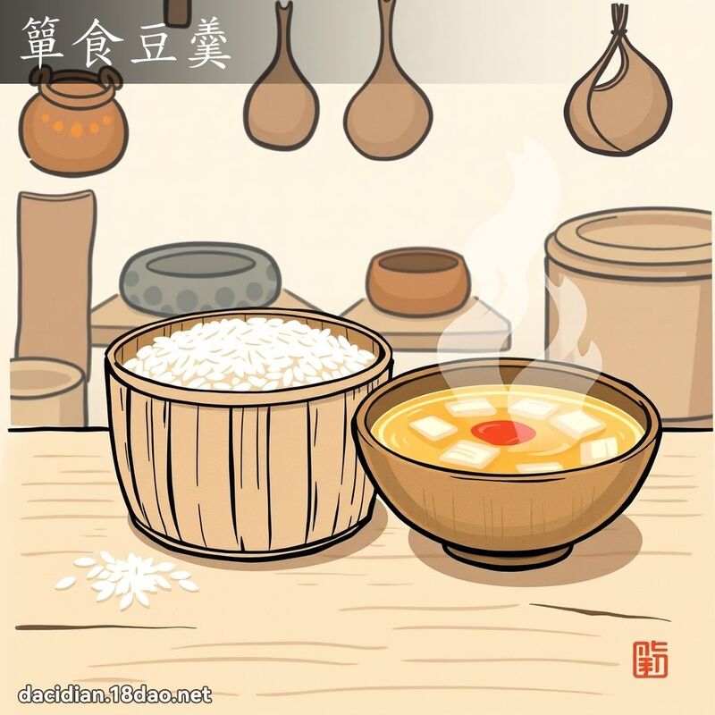 箪食豆羹 - 国语大辞典配图