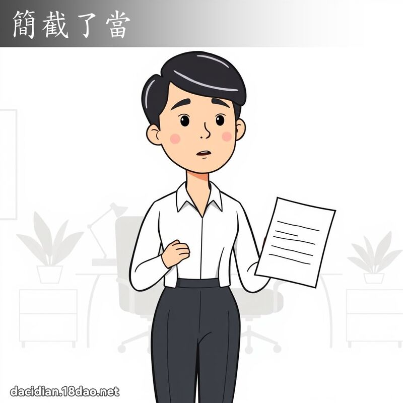 簡截了當 - 國語大辭典配圖