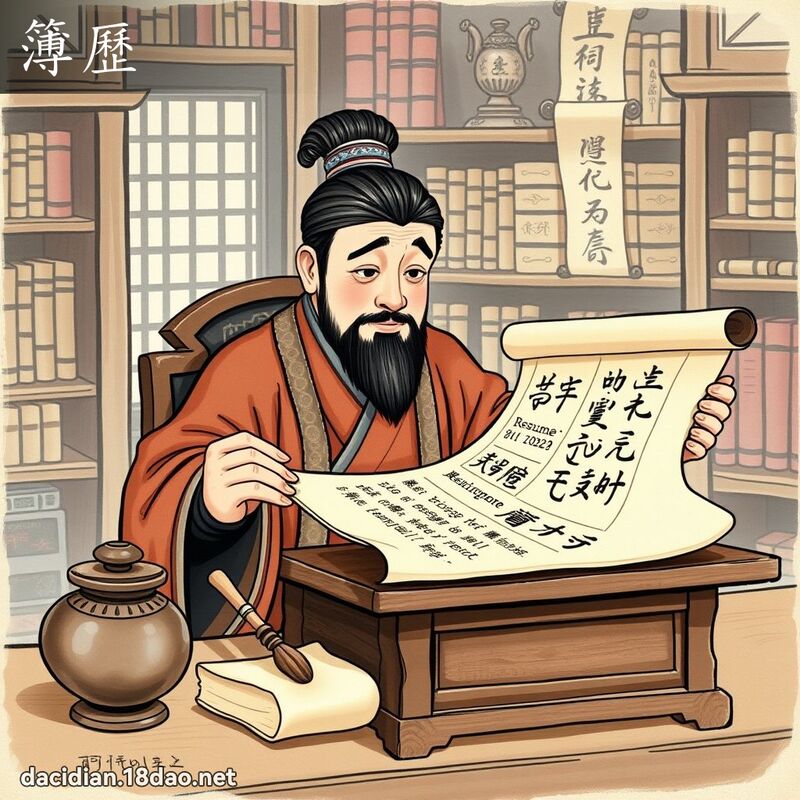 簿歷 - 國語大辭典配圖