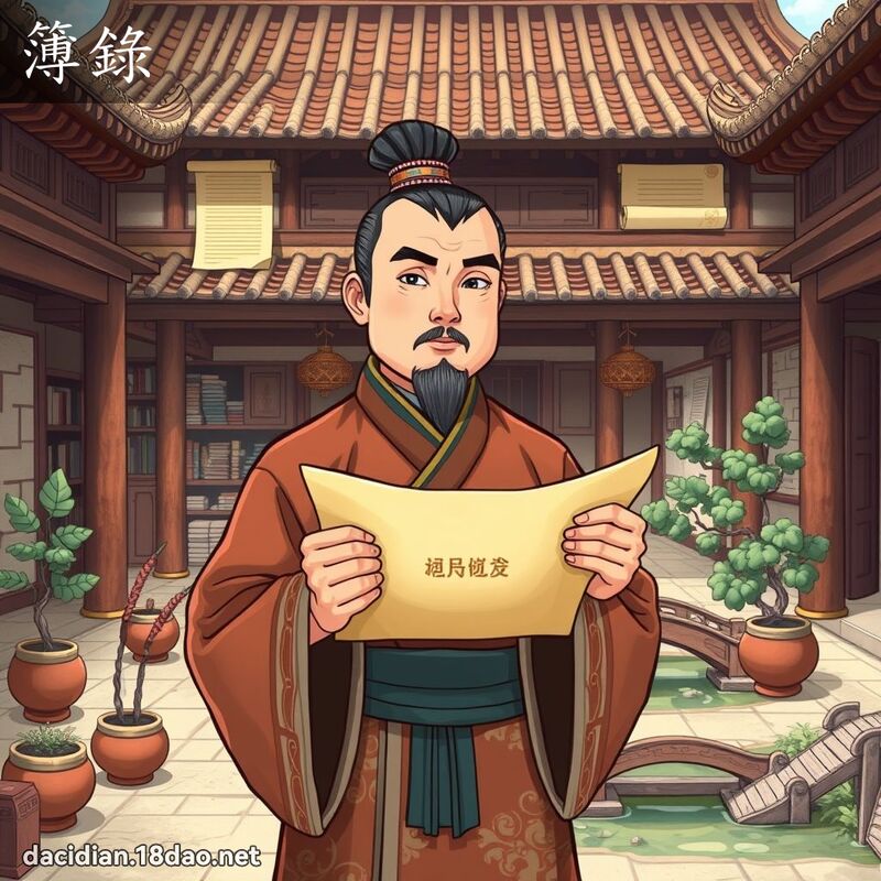 簿錄 - 國語大辭典配圖