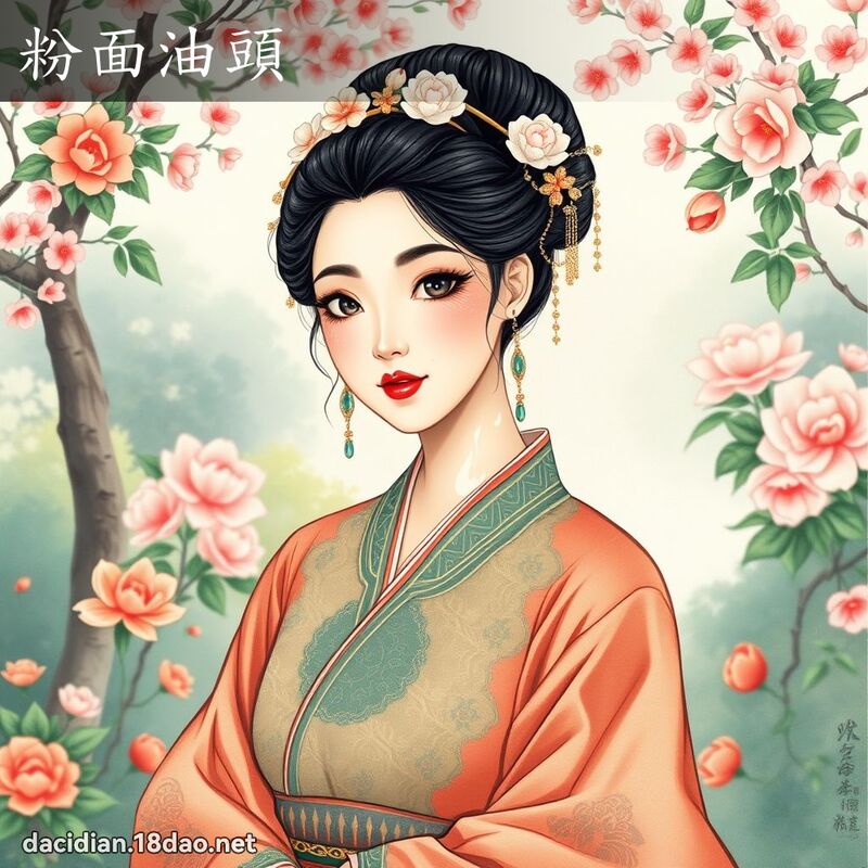 粉面油头 - 国语大辞典配图