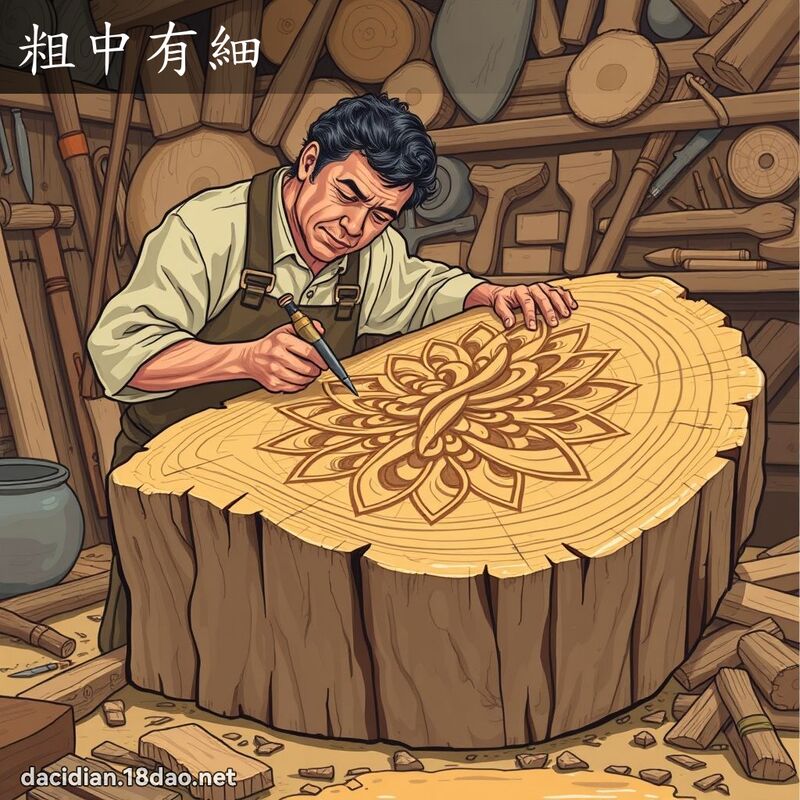 粗中有细 - 国语大辞典配图