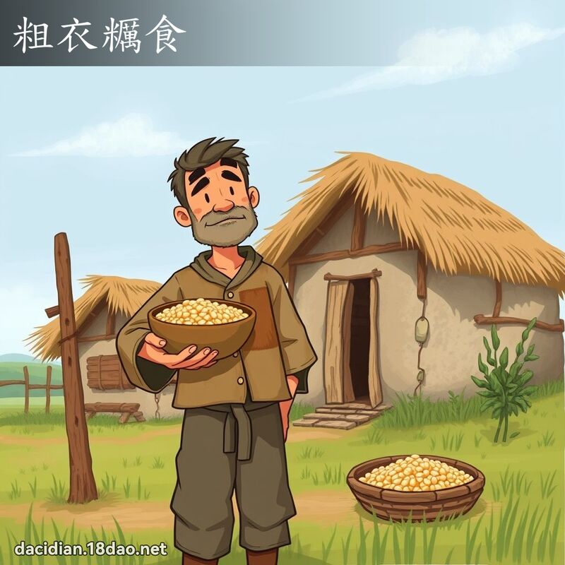 粗衣糲食 - 國語大辭典配圖