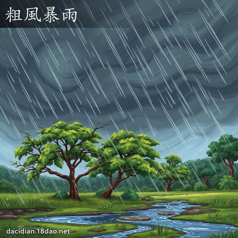 粗风暴雨 - 国语大辞典配图