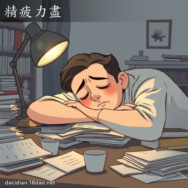 精疲力盡 - 國語大辭典配圖