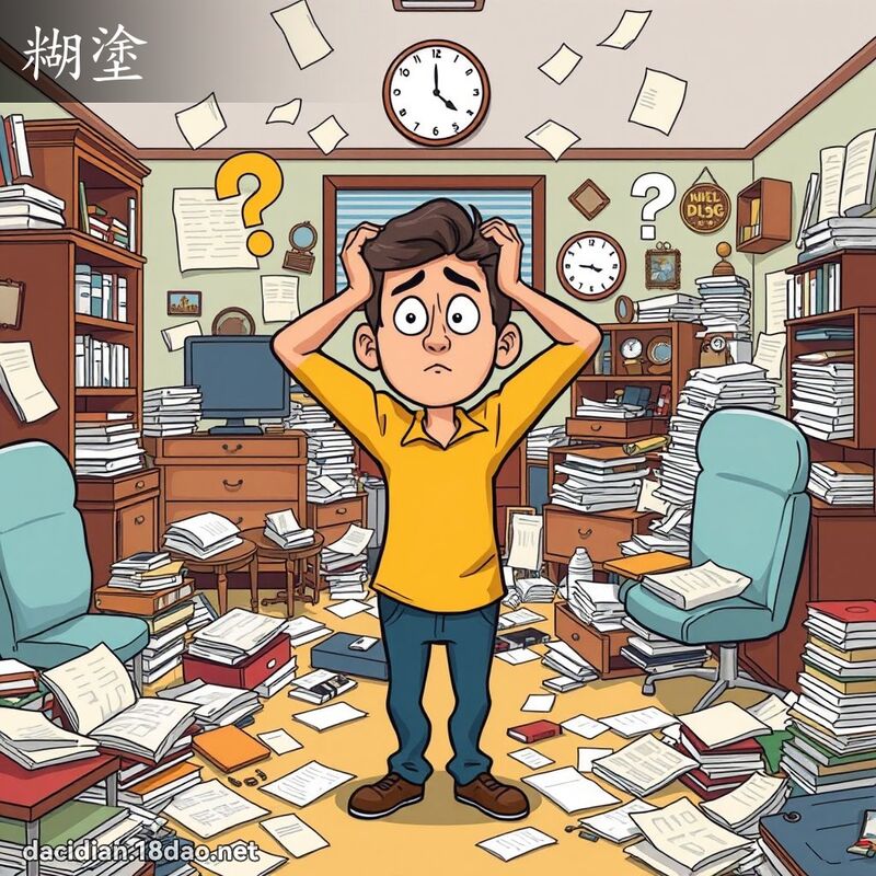 糊塗 - 國語大辭典配圖