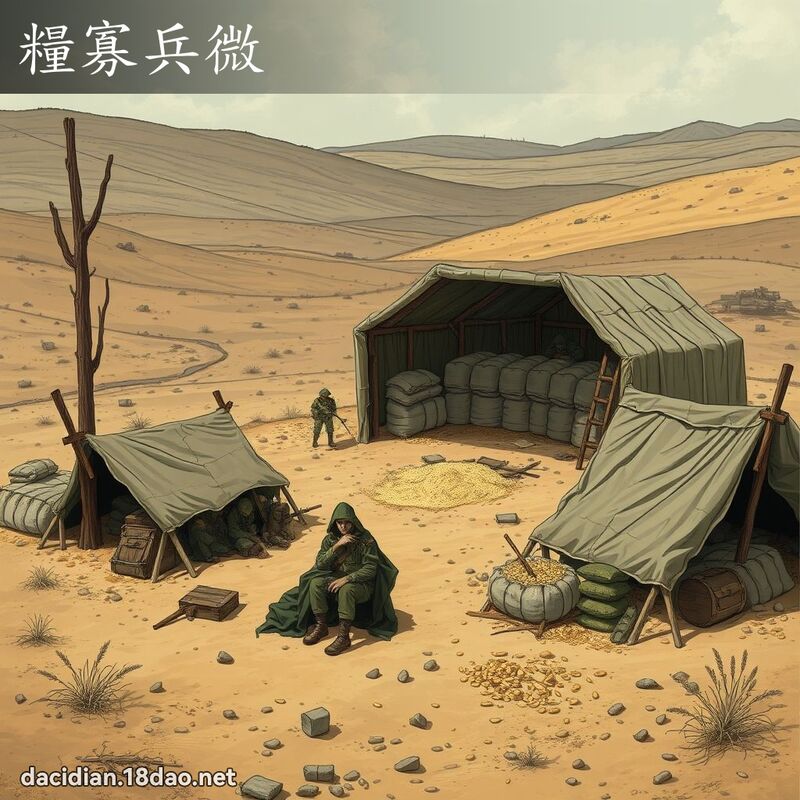 粮寡兵微 - 国语大辞典配图
