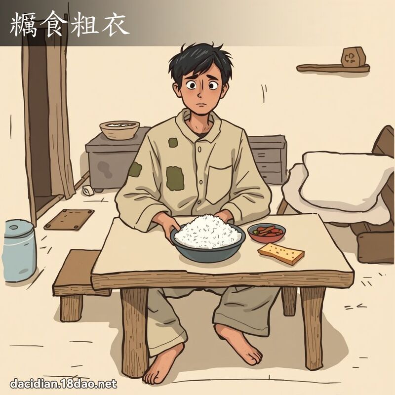 糲食粗衣 - 國語大辭典配圖